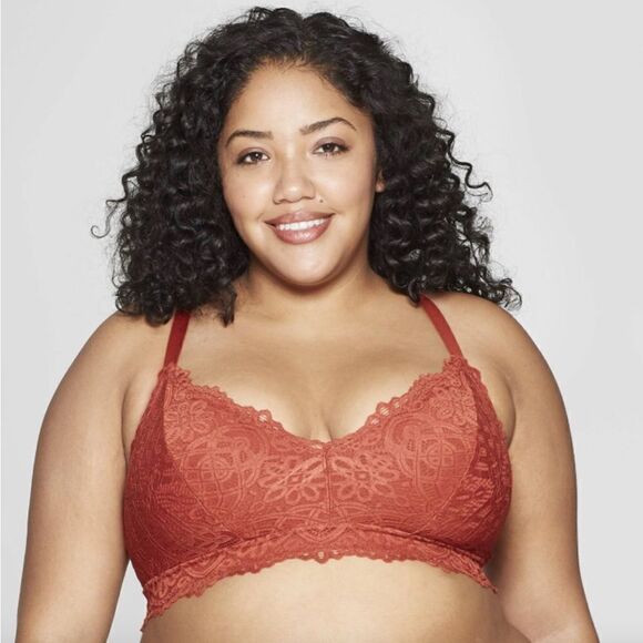 AUDEN Mauve Stretch Lace Bralette Plus Size - Picture 1 of 6